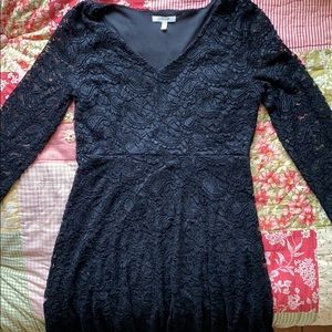 Black lace fit and flare dress